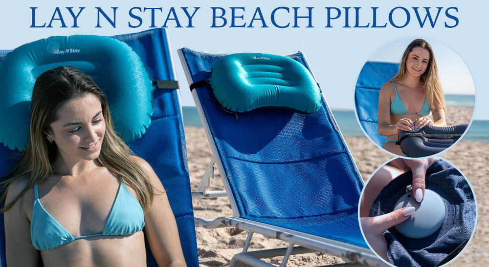 Lay-N-Stay beach pillow hero image for outdoor lounging deal
